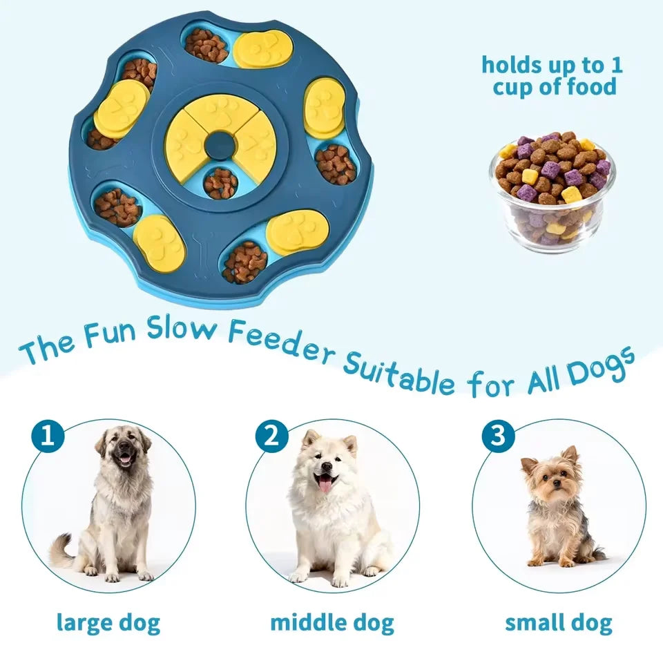 Interactive Dog Puzzle Slow Feeder Toy With Food Dispenser